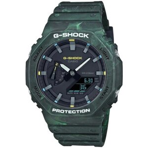 Наручные часы CASIO Casio GA-2100FR-3A, черный, зеленый