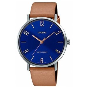 Наручные часы CASIO Casio MTP-VT01L-2B2, синий, коричневый