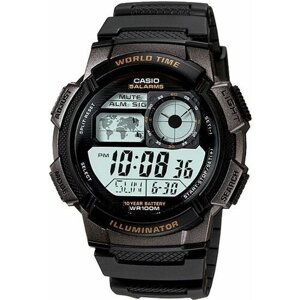 Наручные часы CASIO Collection Наручные часы CASIO Illuminator AE-1000W-1AVDF, серый, черный