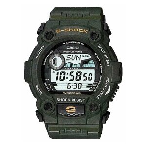 Наручные часы CASIO G-7900-3E, зеленый, черный