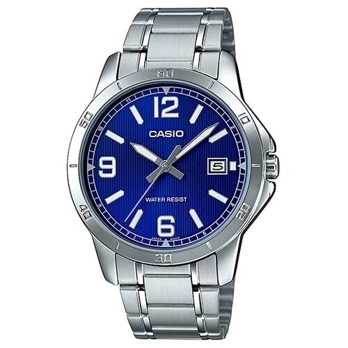 Наручные часы CASIO MTP-V004D-2B, серебряный, синий