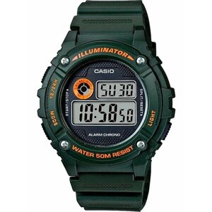 Наручные часы CASIO Наручные часы CASIO W-216H-3BVDF, оранжевый, зеленый