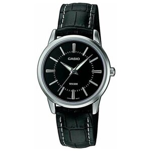 Наручные часы CASIO Женские наручные часы Casio LTP-1303L-1A с кожаным ремнем и водозащитой 50 метров, черный