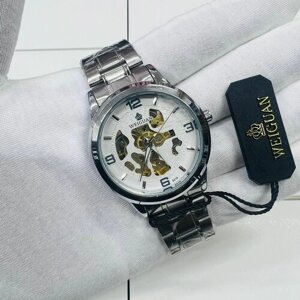 Наручные часы Часы мужские наручные механические, классические, серебряный