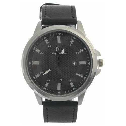 Наручные часы Часы наручные мужские "Аранс" с датой, d-4.5 см, чёрный ремешок (1 шт. черный