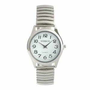 Наручные часы Часы наручные женские, браслет "резинка" серебро, d:4cм., белый