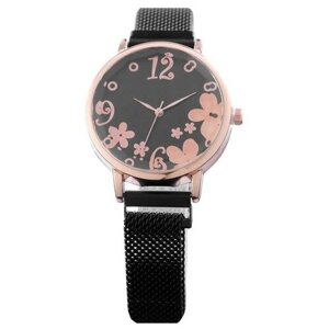 Наручные часы Часы наручные женские "Кали", d=3.4 см, черный