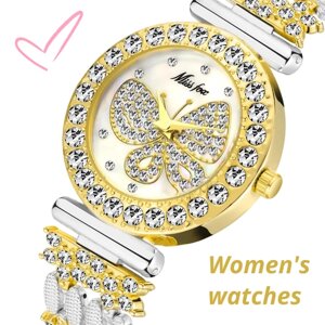 Наручные часы Часы женские наручные MISSFOX кварцевые нержавеющая сталь циркониевые/Gold/Silver/золотой