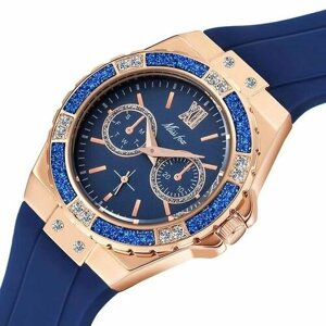 Наручные часы часы женские спортивные 01, синий, золотой
