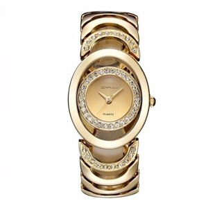 Наручные часы CRRJU CRRJU новые модные женские роскошные золотые кварцевые наручные часы, золотой