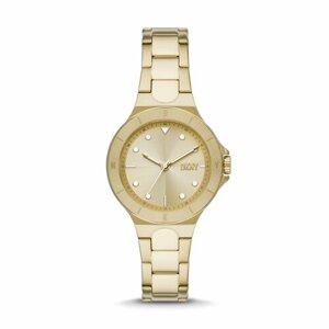 Наручные часы DKNY Часы наручные женские DKNY NY6655, Кварцевые 34мм, желтый