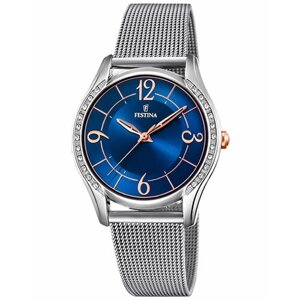 Наручные часы FESTINA Женские кварцевые часы с минеральным стеклом часы Festina Boyfriend F20420/4 с гарантией, золотой, серебряный