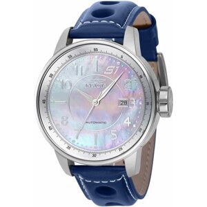 Наручные часы INVICTA Vintage Мужские Наручные Часы Invicta S1 Rally 39029 Механические Синий Кожаный Ремешок, серебряный, синий