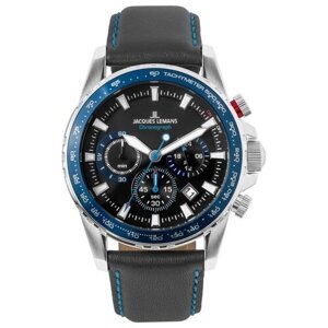 Наручные часы JACQUES LEMANS Sports 1-2099B, черный, синий
