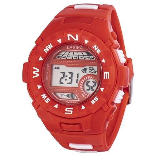 Наручные часы Lasika Электронные спортивные наручные часы Lasika с секундомером, подсветкой, защитой от влаги и ударов, красный