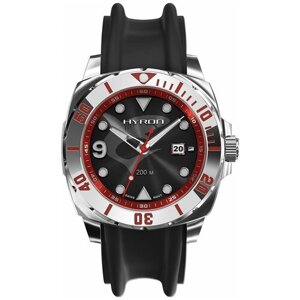 Наручные часы Молния Divemaster Часы наручные HYRON Divemaster стальной корпус (арт. HRN0010104 STEEL), черный, красный