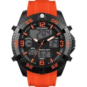 Наручные часы Нестеров H0877B02-15OR, черный, оранжевый