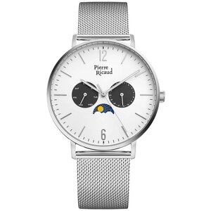 Наручные часы Pierre Ricaud Наручные часы мужские Pierre Ricaud P60024.5153QF, серебряный, белый