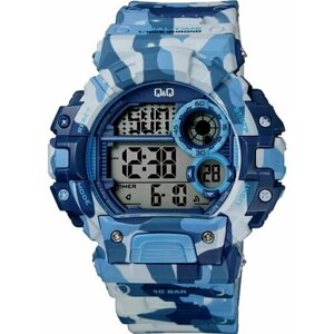 Наручные часы Q&Q Часы наручные мужские Q&Q M144-007 Гарантия 1 год, синий, хаки
