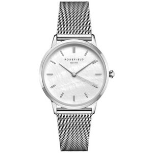 Наручные часы Rosefield Американские женские наручные часы с минеральным стеклом Rosefield Pearl Edit RMSMS-R08 с гарантией, белый, серебряный