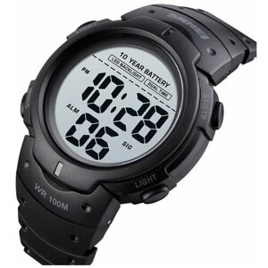 Наручные часы SKMEI Спортивные наручные часы WR100 с батарейкой на 10 лет SKMEI 1560BK, черный