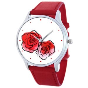 Наручные часы TINA BOLOTINA Цветы Extra (EX-028), красный