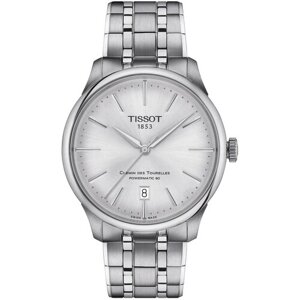 Наручные часы TISSOT Швейцарские механические часы Tissot Chemin des Tourelles Powermatic 80 T139.807.11.031.00 (T1398071103100) с гарантией, серебряный