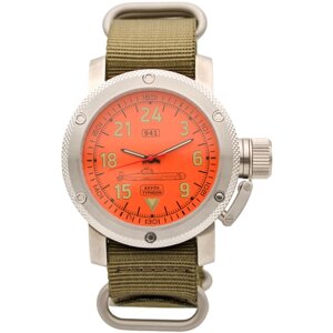 Наручные часы ТРИУМФ Командирские Часы наручные 941 / Акула (Typhoon) механические с автоподзаводом (сапфировое стекло) 1053.21, оранжевый