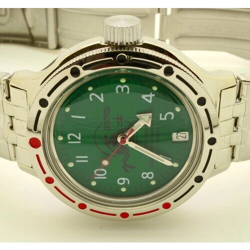 Наручные часы Восток Амфибия Часы мужские наручные механические Восток Амфибия 420386 с Автоподзаводом, серебряный