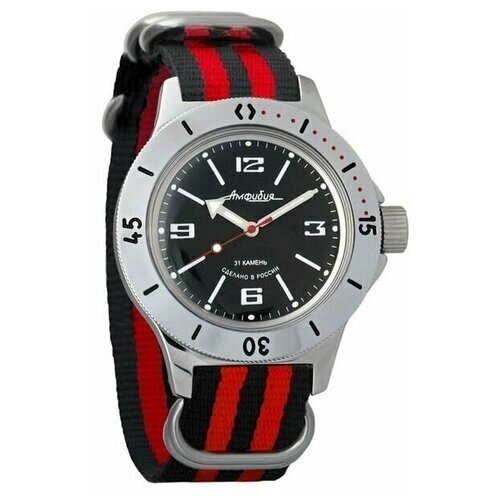 Наручные часы Восток Амфибия Наручные механические часы с автоподзаводом Восток Амфибия 120509 black red, красный