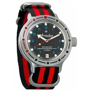 Наручные часы Восток Амфибия Наручные механические часы с автоподзаводом Восток Амфибия 420268 black red, красный