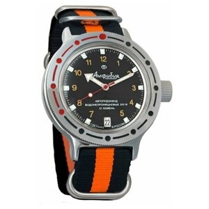 Наручные часы Восток Амфибия Наручные механические часы с автоподзаводом Восток Амфибия 420270 black orange, оранжевый