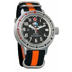 Наручные часы Восток Амфибия Наручные механические часы с автоподзаводом Восток Амфибия 420288 black orange, оранжевый