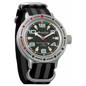 Наручные часы Восток Амфибия Наручные механические часы с автоподзаводом Восток Амфибия 420334 black grey, серый