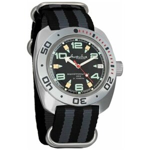 Наручные часы Восток Амфибия Наручные механические часы с автоподзаводом Восток Амфибия 710334 black grey, серый