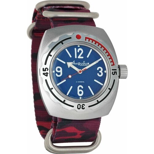 Наручные часы Восток Часы наручные мужские механические с автоподзаводом Восток Амфибия 090914, красный
