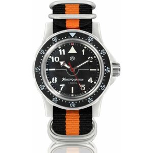 Наручные часы Восток Командирские Наручные механические часы с автоподзаводом Восток Командирские 18022А black orange, оранжевый