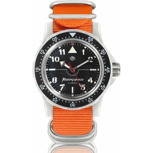 Наручные часы Восток Командирские Наручные механические часы с автоподзаводом Восток Командирские 18022А orange, оранжевый