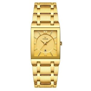 Наручные часы WWOOR Элегантные мужские наручные кварцевые часы в подарочной упаковке, золотой