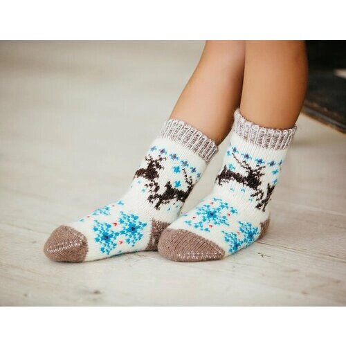 Носки Бабушкины носки детские, вязаные, размер 26-28, мультиколор