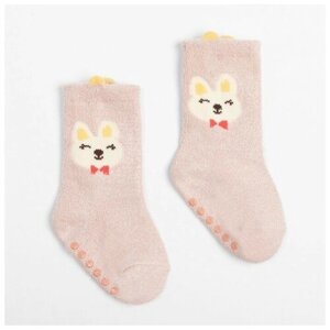 Носки детские махровые со стопперами MINAKU цв. розовый, р-р 12-14 см