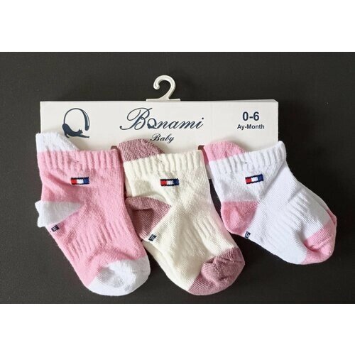 Носки для малышей 0-6 месяцев, набор 3 шт