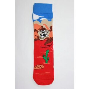 Носки Frida детские, подарочная упаковка, на Новый год, фантазийные, нескользящие, размер 35-43, бордовый, красный