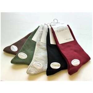 Носки GDMGS, 5 пар, классические, нескользящие, размер 37-41, зеленый, черный