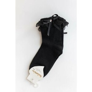 Носки KATAMINO для девочек, фантазийные, нескользящие, на Новый год, размер Размер 17-19. Рост 116-122., черный