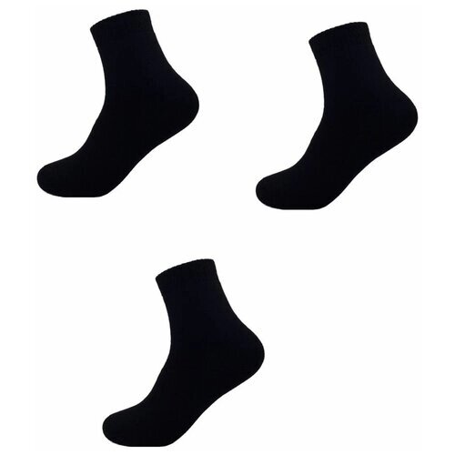 Носки NAITIS, утепленные, махровые, 3 пары, размер 20-22, черный
