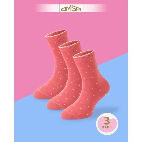 Носки OMSA KIDS для девочек, 3 пары, размер 27/30, розовый