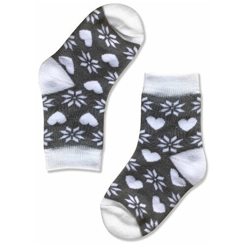 Носки Palama для девочек, махровые, размер 20, серый