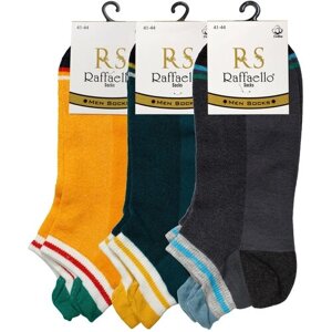 Носки Raffaello Socks, 3 пары, размер 41-44, серый, зеленый, желтый