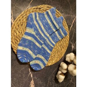 Носки , размер 37/38, голубой, серый